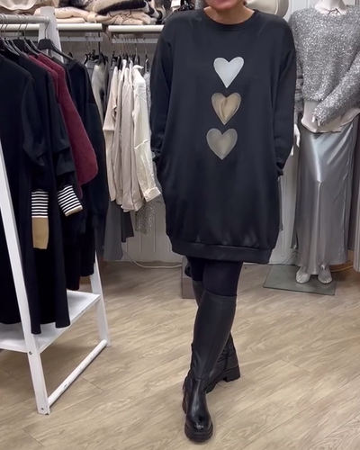 Hanah™ | Heart Print Pullover