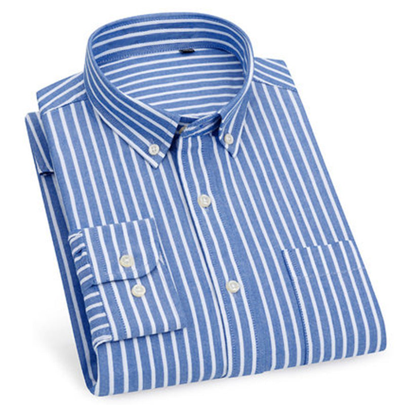 Cotton Oxford Slim Men's Striped Shirt