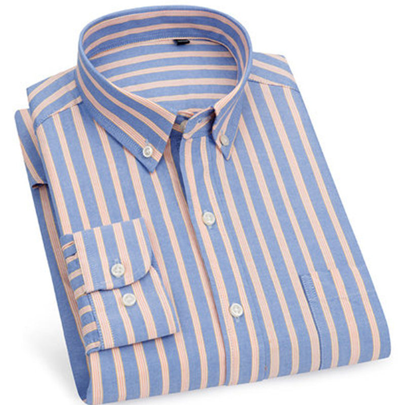 Cotton Oxford Slim Men's Striped Shirt