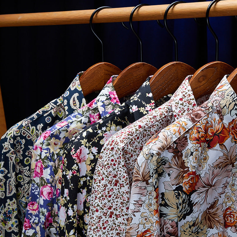 Long sleeve cotton flower shirt