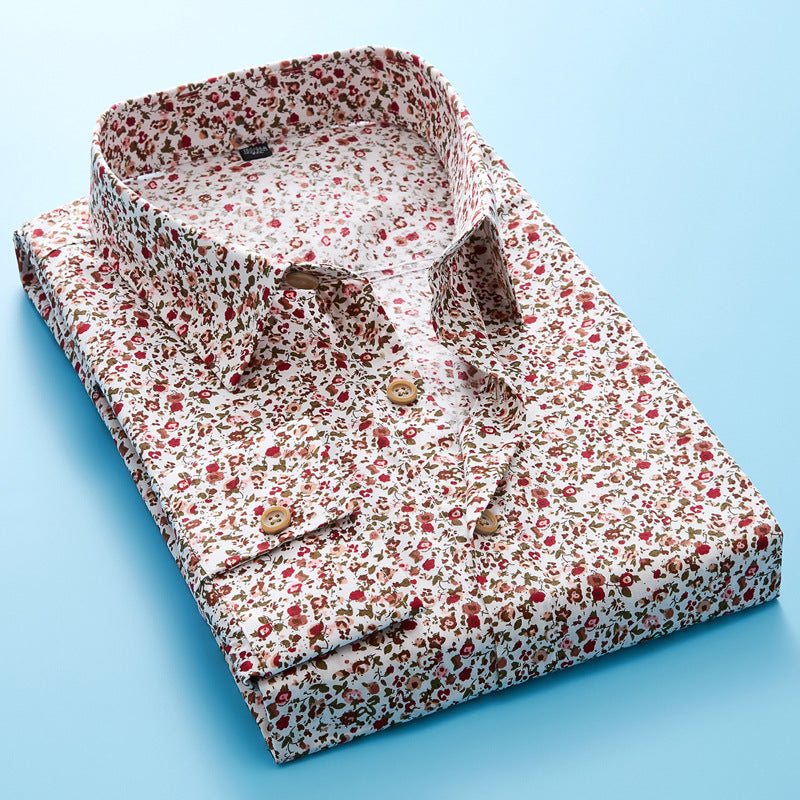 Long sleeve cotton flower shirt