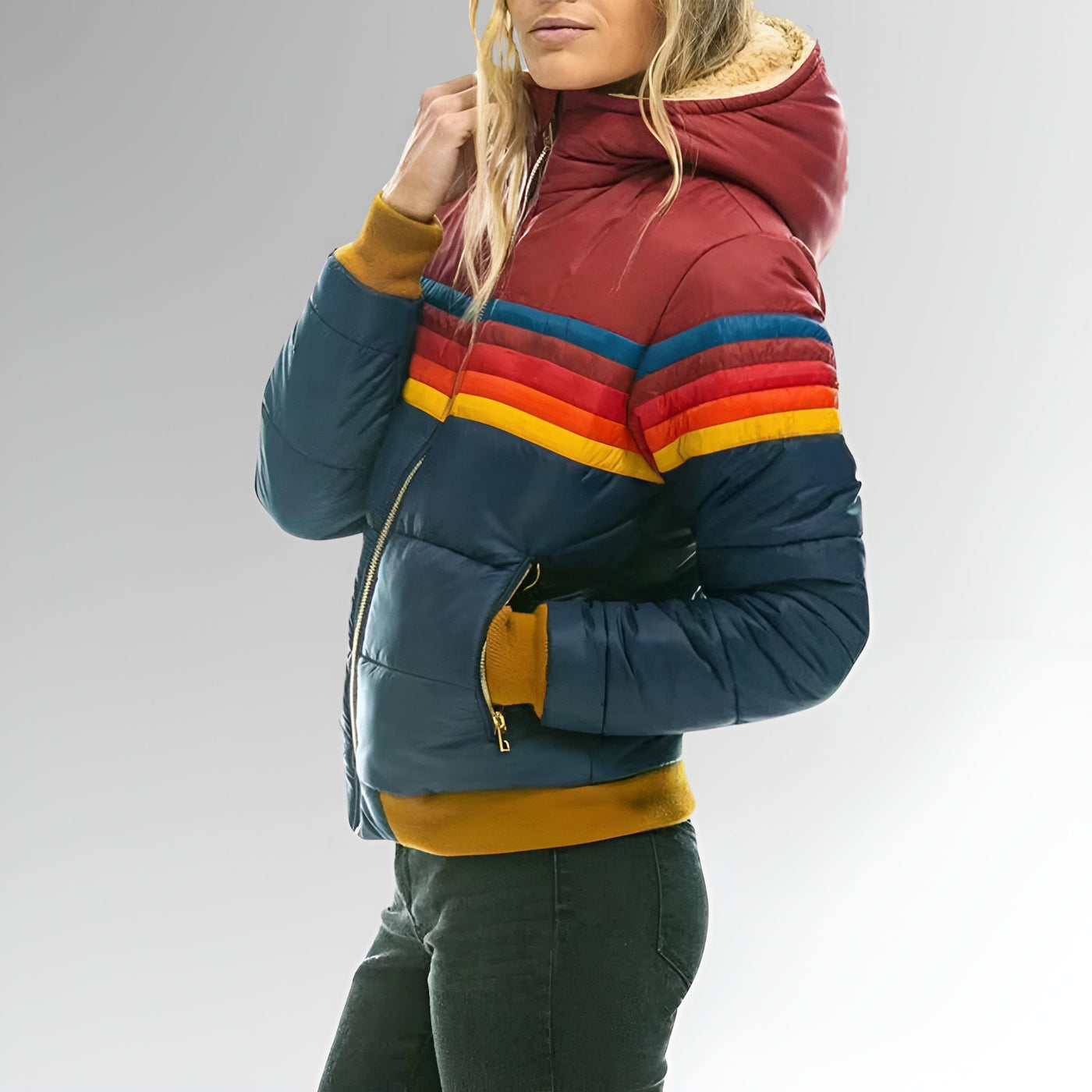 Marietta  | Zip-Up Jacket with Rainbow Stripes