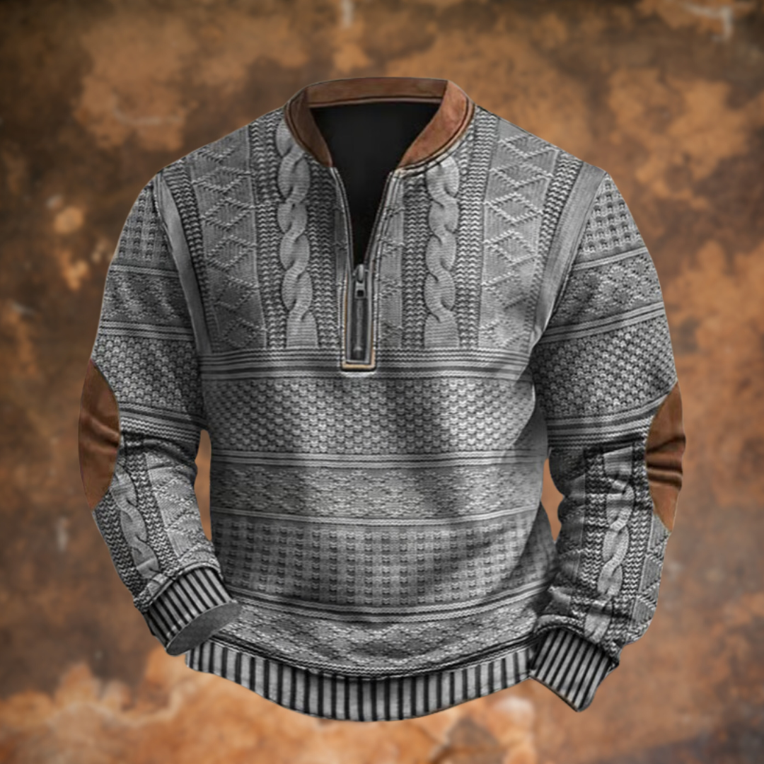 Anton™ | Printed Half-Zip Long Sleeve Top