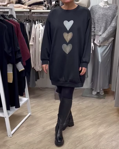 Hanah™ | Heart Print Pullover