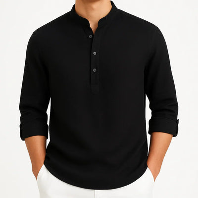 Günter™ - COTTON SHIRT WITH STAND COLLAR