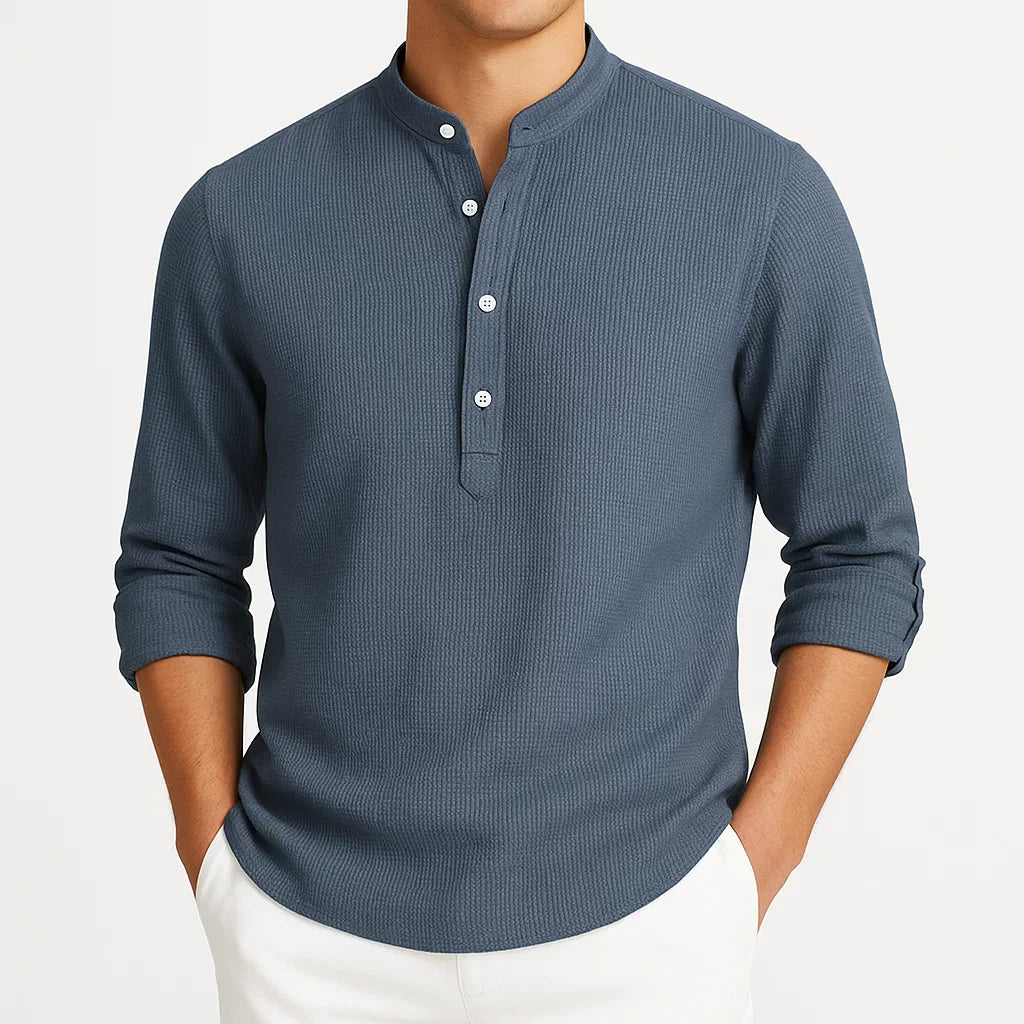 Günter™ - COTTON SHIRT WITH STAND COLLAR