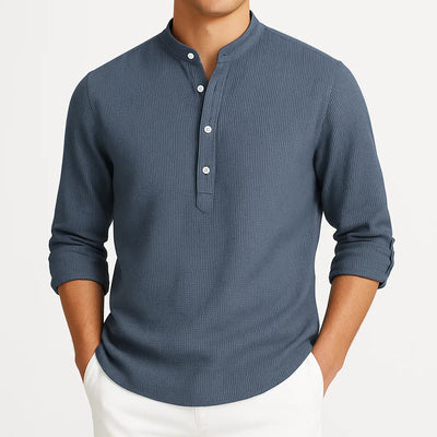 Günter™ - COTTON SHIRT WITH STAND COLLAR