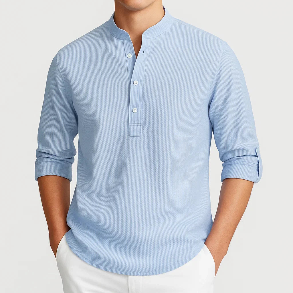 Günter™ - COTTON SHIRT WITH STAND COLLAR