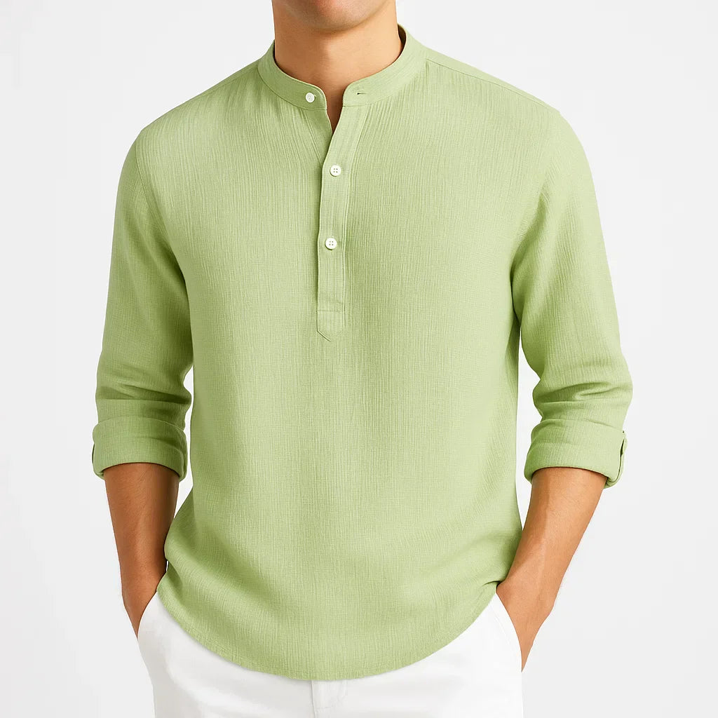 Günter™ - COTTON SHIRT WITH STAND COLLAR