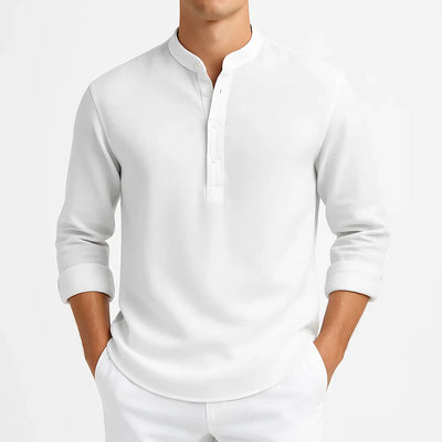 Günter™ - COTTON SHIRT WITH STAND COLLAR
