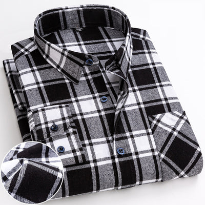 Plaid long-sleeved shirt