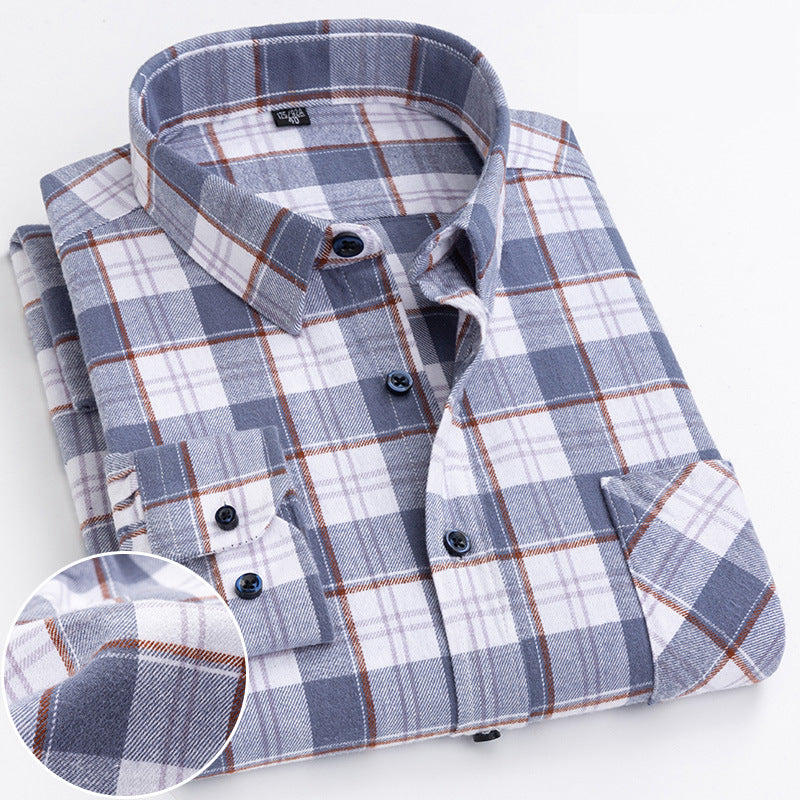 Plaid long-sleeved shirt