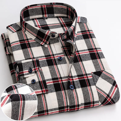 Plaid long-sleeved shirt