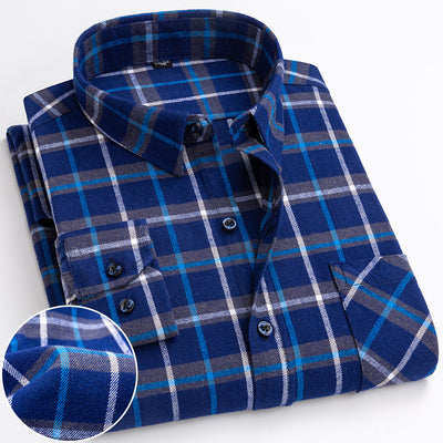 Plaid long-sleeved shirt