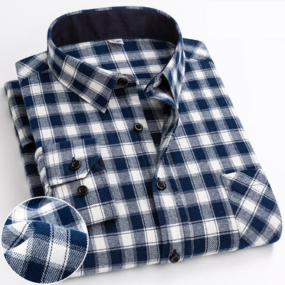 Plaid long-sleeved shirt