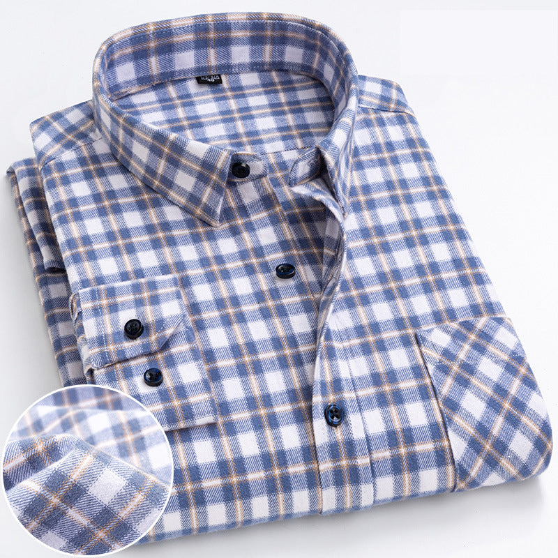 Plaid long-sleeved shirt
