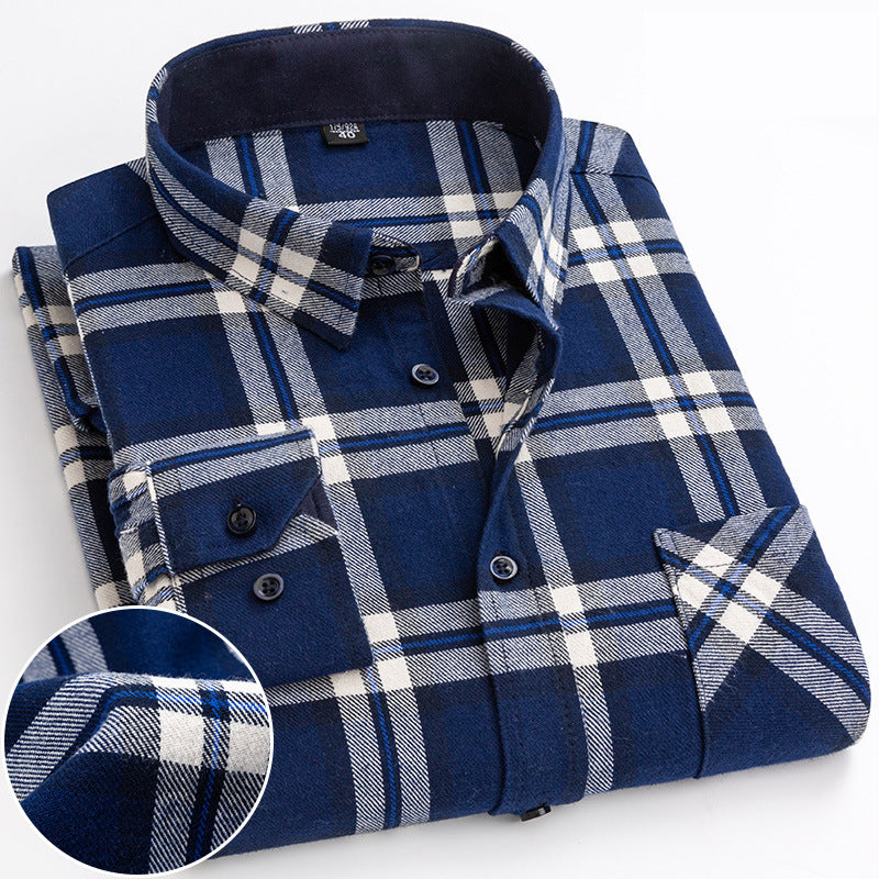 Plaid long-sleeved shirt