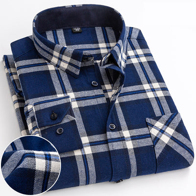 Plaid long-sleeved shirt