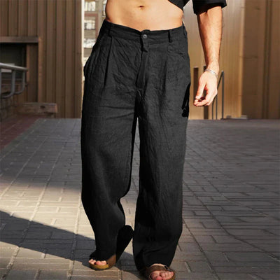 Malik™ – LINEN WIDE-LEG TROUSERS