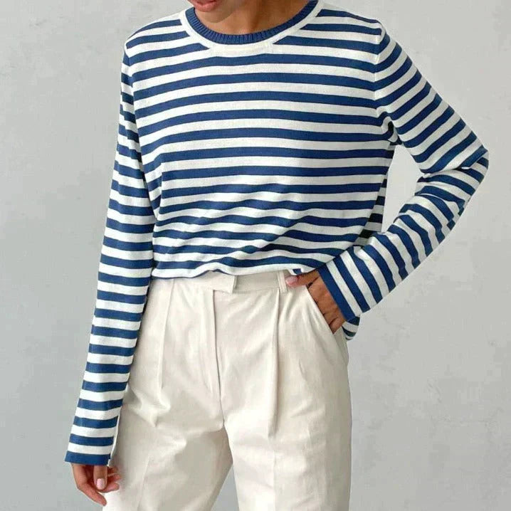 OLIVIA™ | LONG-SLEEVED STRIPED SWEATER