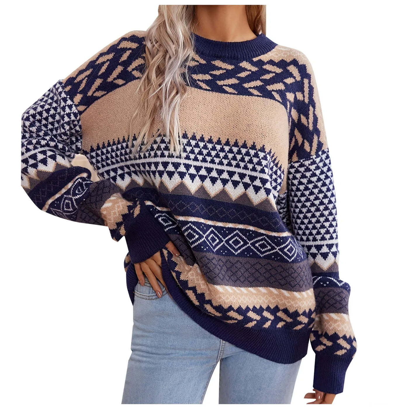 Haze™ | Retro knit contrast sweater